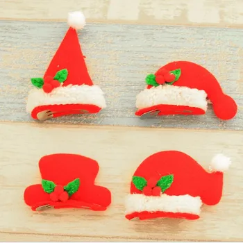 

Lighting Hairpin Christmas Hat Shaped Hair Clips Kids Girls Hair Accessories Christmas Party Supplies