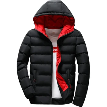 

Winter new youth men's hoodie cotton coat cold warm waterproof fashion personality down cotton padded shirt