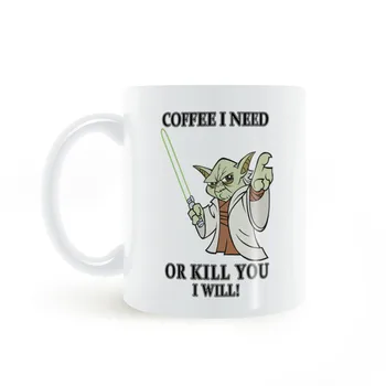 

Star Wars Yoda Coffee I Need Mug 320ml Creative White Mug Best Gift for Your Friends Mug Drop Shipping