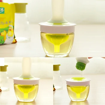

NICEYARD Basting Brushes Honey Olive Oil Pastry Brush with Glass Bottle BBQ Silicone Brush Barbecue Gadget Kitchen Cooking Tools