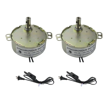 

CHANCS TYC-50 110V/220V 2.5-3RPM/5-6RPM Synchronous Motor With Lamp Cord 1.8m Length Power Cord Switch Plug Extension 2PCS