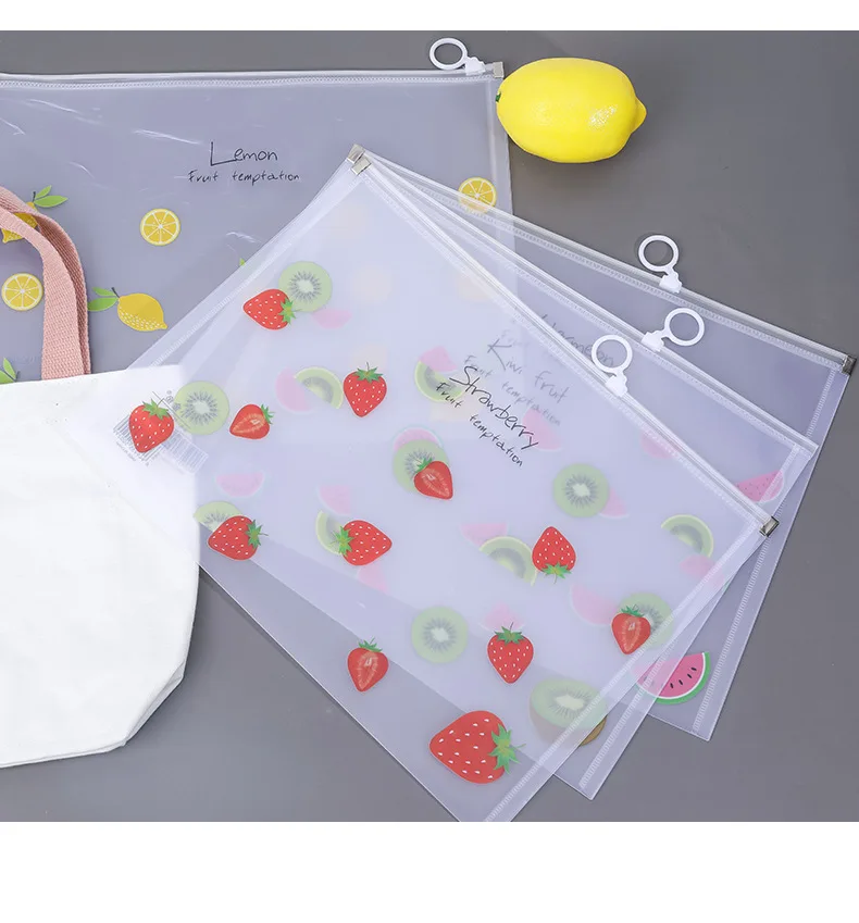 1PC Waterproof Zipper Kawaii Star A4 File Folder Bag Desk Document Paper Organizer Case Office Study Storage Bags Stationery