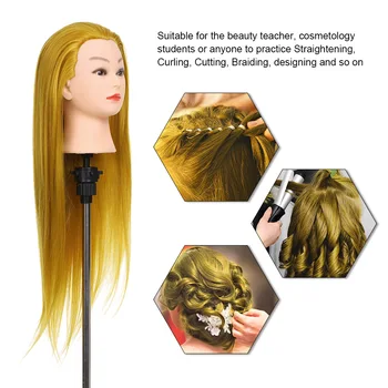 

Training Head Female Mannequin Head High Temperature Fiber Hairdressing Practice Training Mannequin Head Styling Tools