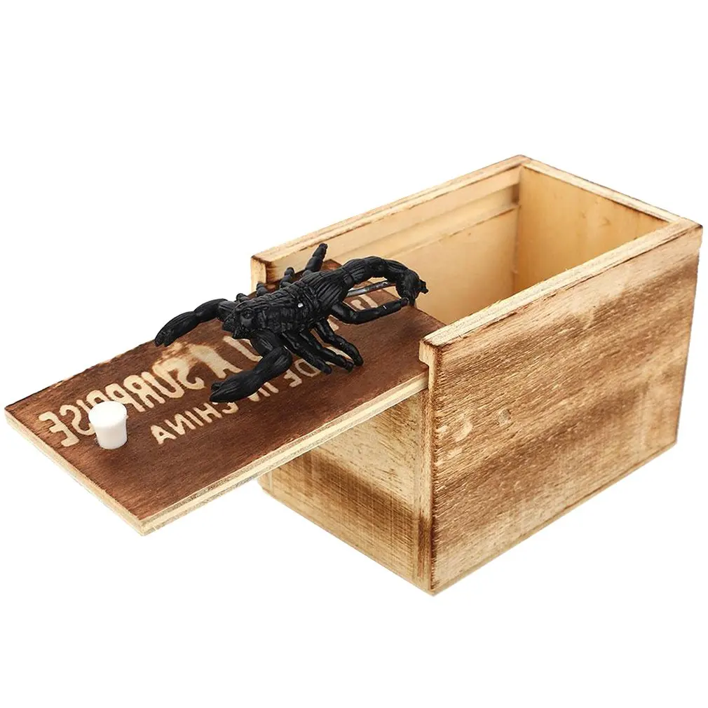 Подарок на день дурака, деревянный розыгрыш, домашний офис, пугающая игрушка, коробка, кляп, паук, мышь, детский Забавный подарок