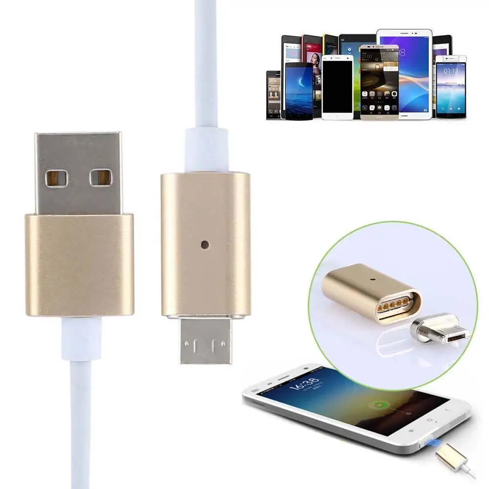 Gold 1 м легкое магнитное микро USB зарядное устройство зарядный кабель адаптер для телефонов Android - Цвет: Gold