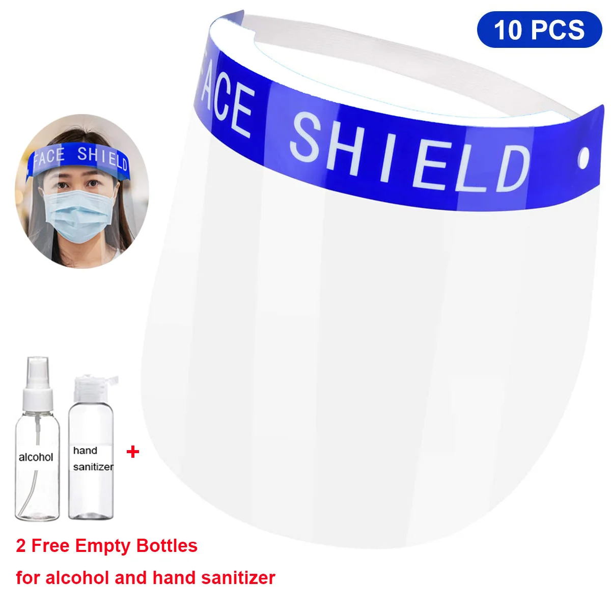 10 Uds Protector de seguridad para el rostro máscara protectora, Anti splash anit fog Visor de cara completa cubierta de pantalla de plástico transparente| | - AliExpress
