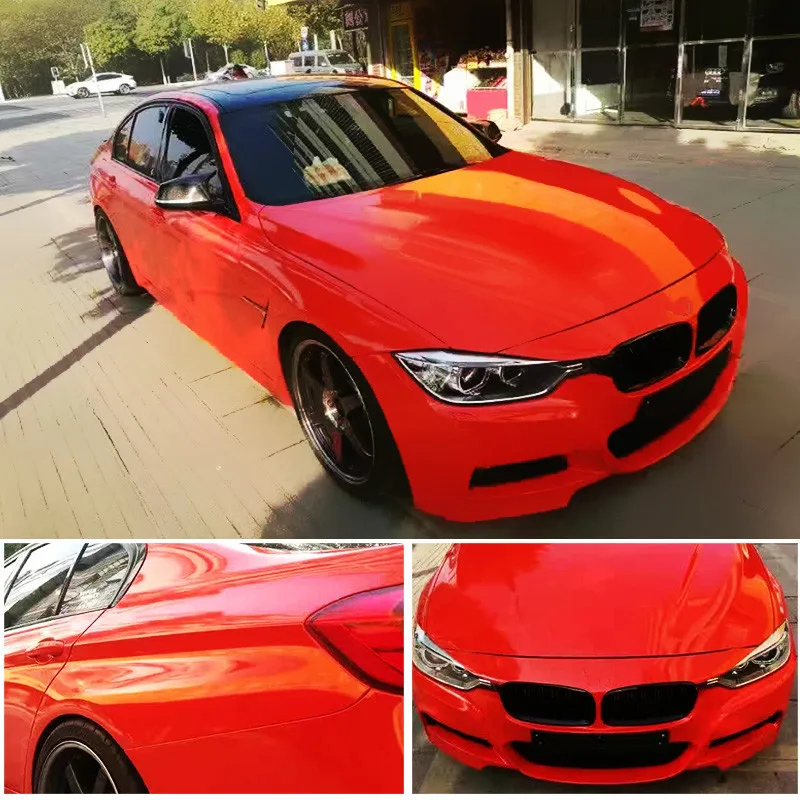 50*150 Стикеры для автомобиля ПВХ глянцевая виниловая пленка кузова оранжевый