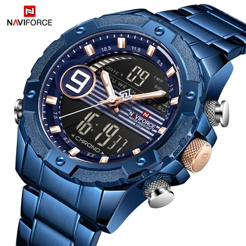 

NAVIFORCE Fashion Mens Watches Military Stainless Steel Waterproof Sport Quartz Wristwatch Casual Clock Male Relogio Masculino