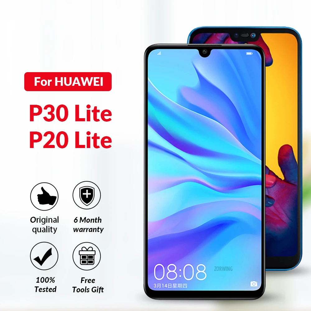 ЖК экран для Huawei P30 Lite Nova 4E дисплей + сенсорный в сборе Замена P20 nova 3e с
