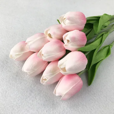 5 шт./лот ПУ-тюльпаны искусственный цветок Настоящее прикосновение искусственный букет Искусственный цветок для свадьбы дома вечерние украшения Garen - Цвет: light pink