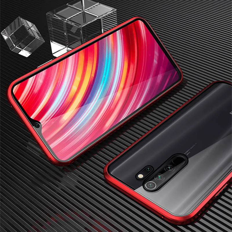 Двусторонний чехол с магнитной адсорбцией на 360 градусов для mi Xiao mi Red mi Note 7 K20 8 Pro Xiao mi Max 3 mi x 2S чехол для телефона - Цвет: Red