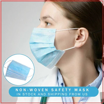 

20pcs 50 pcs 100 pcs Non Woven Disposable Face Mask 3 Layer Hanging ear Dust Filter Safety Elastic Facial Dust-Proof Safety Mask