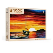 

22 Designs Wooden Puzzle 1000 Pieces Sunset Boat Jigsaw Toy Delicate Box Gift Boys Girls Brain Game Fun Wholesale Party Item