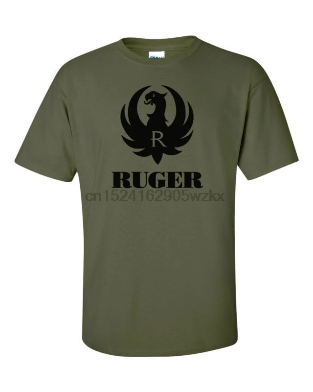 Футболка Ruger с черным логотипом футболка для профессионального пистолета оружие