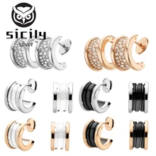 Fit bulgaria, серьги для женщин, серебро 925 пробы, высокое качество, оригинальная Керамическая форма, модные классические ювелирные изделия, свадебный подарок