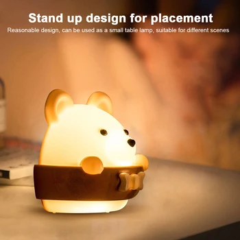 

Children Toy Easy Install Reading Modern Baby Bedroom Sleeping For Kids Gifts USB Charging Bear Shaped Portable Night Light