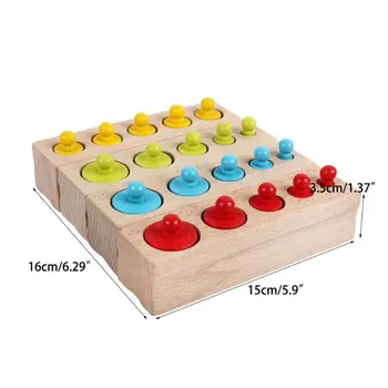

Colorful Socket Cylinder Blocks Wood Montessori Toys Toddler Wooden Toys For Children Development Educational Toys Birthday Kids