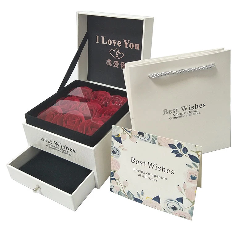 ROSE SPACE Soap Flower Jewelry Gift Box Rose Box Christmas Present Women's Birthday Party Gift for Mom Girlfriend Gifts