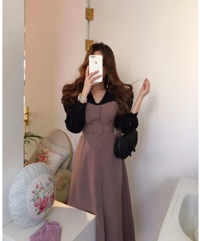 

Style Spring autumn Women Casual Party Dresses Eleagnt lace-up Slim Dress Fashion