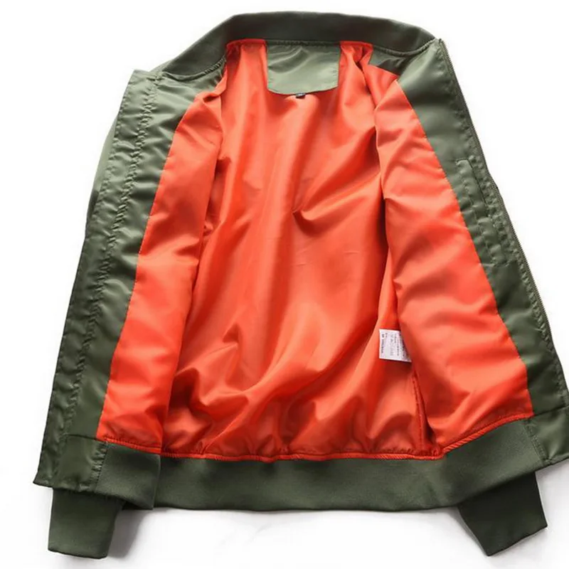 Plus Size Military Style Male Bomber Jacket Flight Pilot Jackets Fashion Zipper Pockert Coat College Outerwear Men Spring Autumn