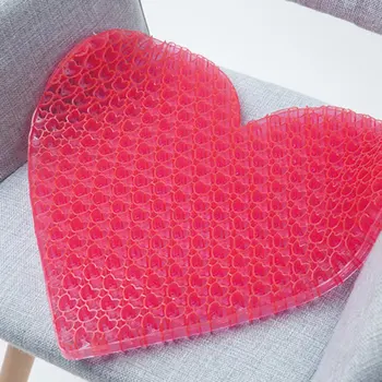

Hyper-elastic Gel Cushion Seat Mat Anti Slip Base Heart-shaped Chair Pad Portable Household Products Honeycomb Pillow
