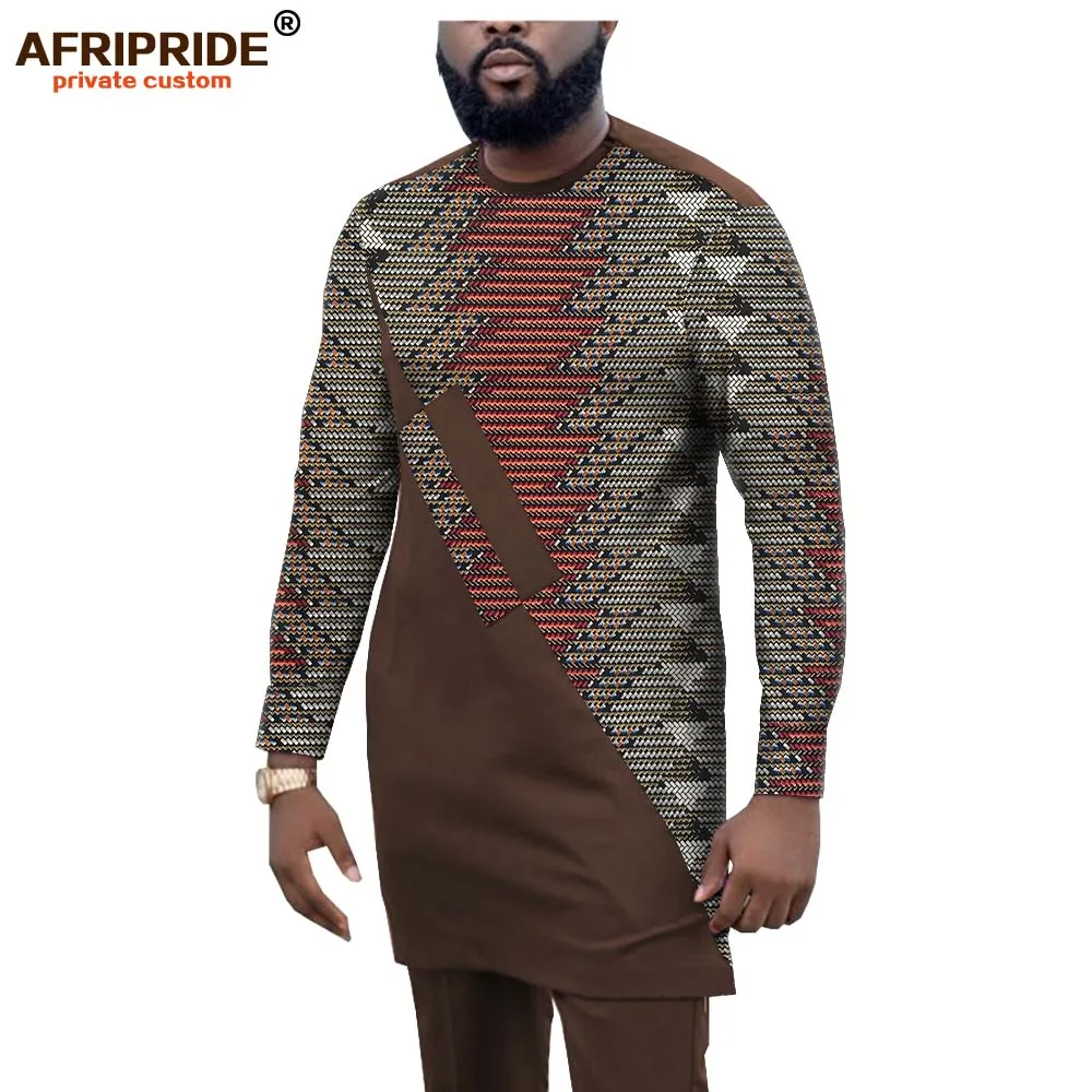 70% OFF African Outfits for Men Print Shirts and Print Pants Set Dashiki Tracksuit Men African Clothing Sweatsuits AFRIPRIDE A1916058
