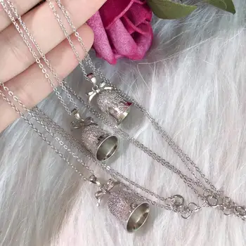 

silver color fashion jewelry Christmas bells necklace simple 100 accessories valentine's day gift