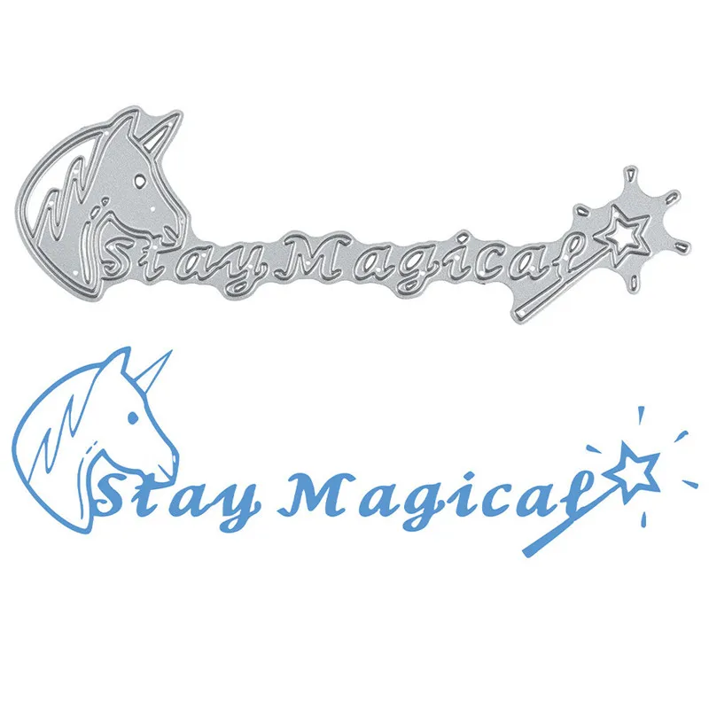 

Naifumodo Letter Dies Stay Magical Metal Cutting Dies Scrapbooking Card Making Embossing Stencil DieCut Template 2019 New Dies