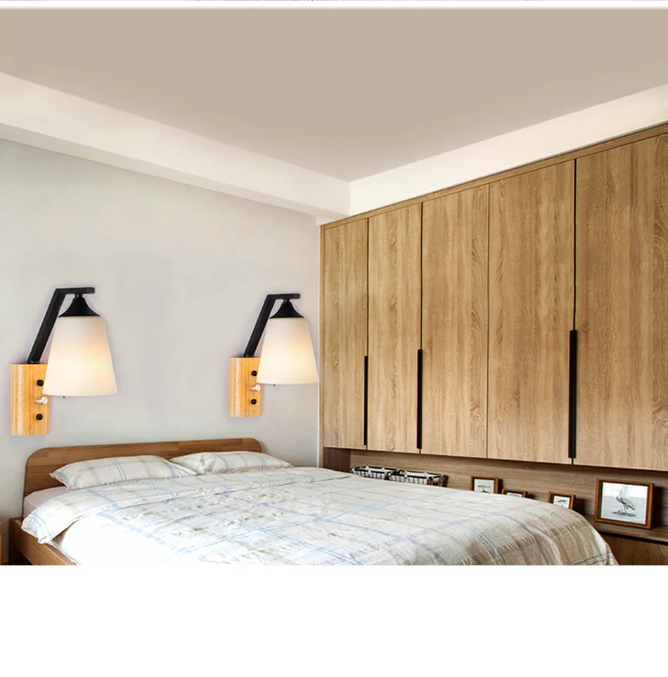White Indoor LED Wall Lamp Nordic Modern E27 Bulbs Up Down Wall Lights Indoor lighting Foyer Dining Room Bathroom (1)