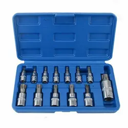 Jeu de 13 embouts pour vis Torx, douille hexagonale, clé universelle, boîte hexagonale, tournevis étoile, outil, outils à main 