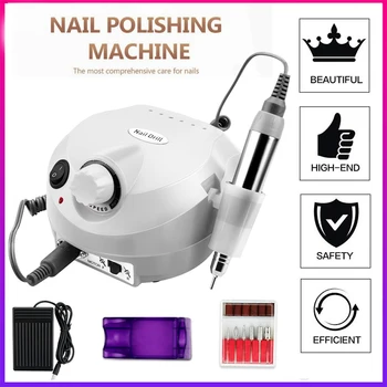 

Nail Drill 35,000 RPM Pro Manicure Machine Manicure Set Device Pedicure Kit Electric File with Cutter Nail Art Painting Tool