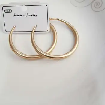 

Europe and America Exaggeration Matte Metal Circle Large Earrings Suitable round Face Online Celebrity Retro High Grade Sense 92
