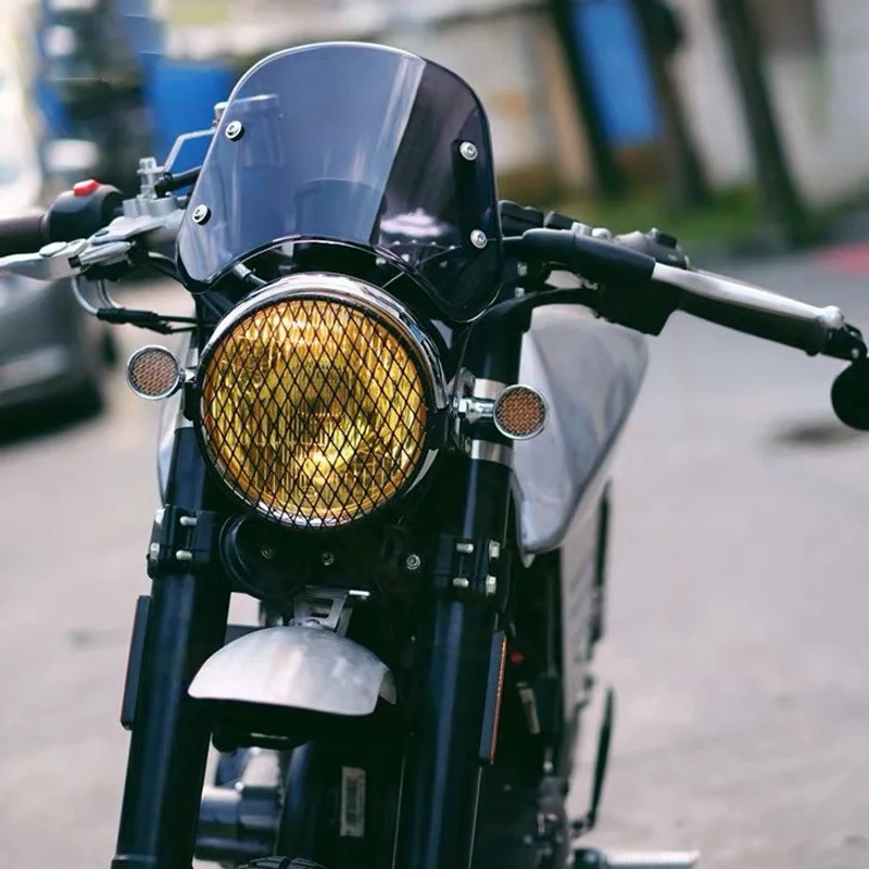 Ветровое стекло для мотоцикла Honda Yamaha Kawasaki ветрозащитный экран с фарой 5-7 дюймов |