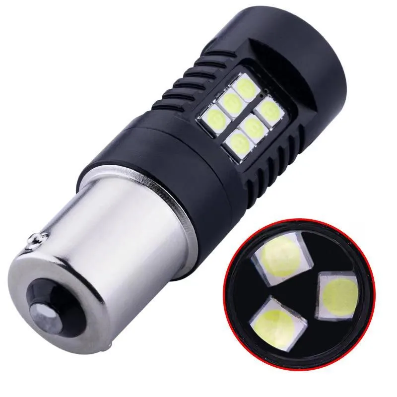2 шт. светодиодный светильник T20 7440 P21W BA15S PY21W BAU15S Canbus 21 Вт 1156 21SMD супер яркий BAY15D 3030
