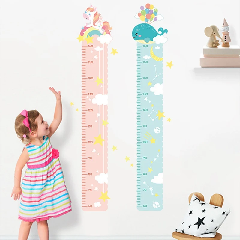 

Colorful Animals Unicorn Height Measure Wall Stickers For Kids Room Children Growth Chart Bedroom Wall Decal Poster Mural
