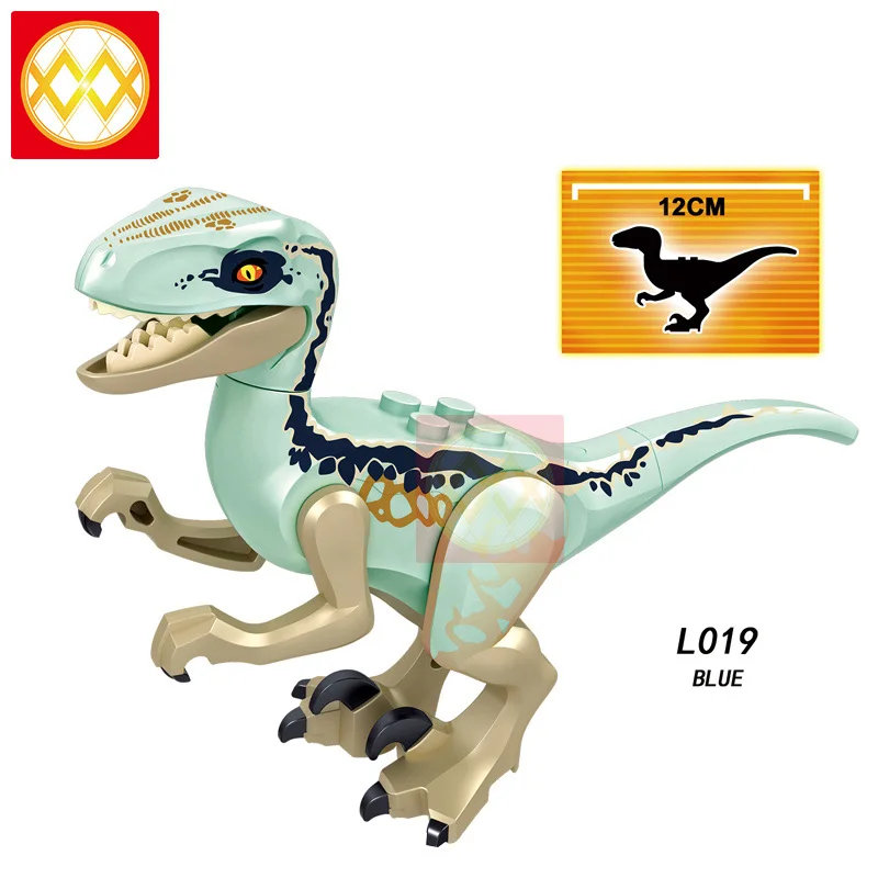 Velociraptor тираннозавр рекс дилофозавр птеранодон мир Юрского периода Динозавр строительные блоки детские игрушки L027 - Цвет: Белый