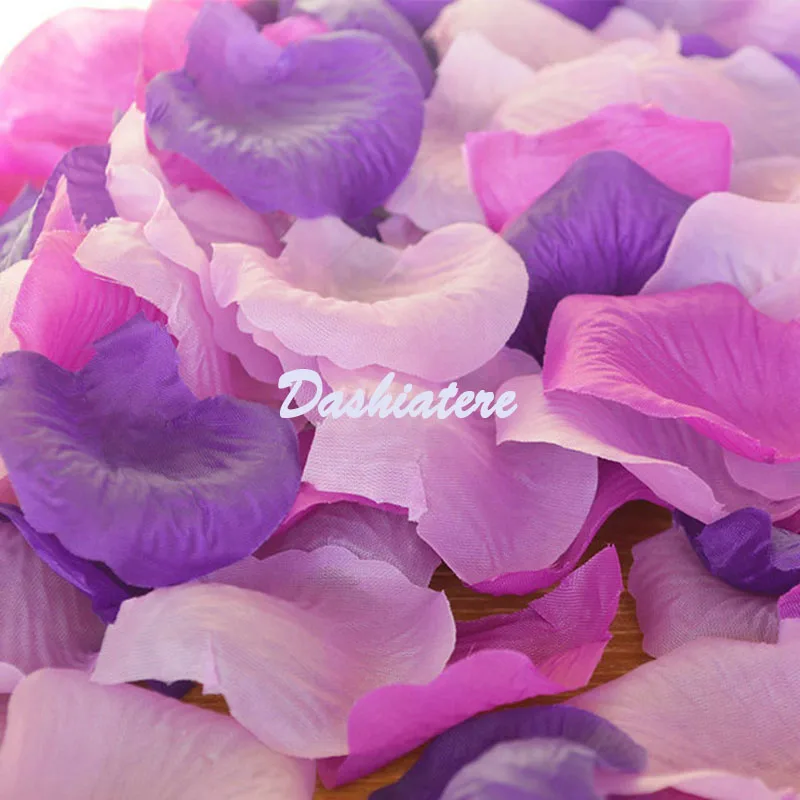300PCS 3Packs Fake Rose Petals for Bed Valentine Day Party Room Floor Purple Artificial Flower Fairy Tale Wedding Decor Bulk