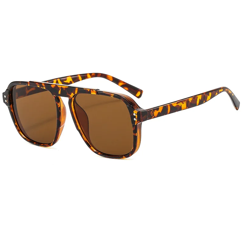 Fashion Oversized Yellow Square Sunglasses Women 2025 Design Rivets Decor Acrylic Rectangle Sun Glasses Shades Eyewear Wholesale 4