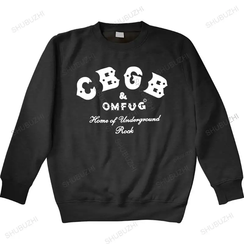 Мужская толстовка для весны CBGB &amp OMFUG Home of Underground Rock Punk NYC club черная хлопковая