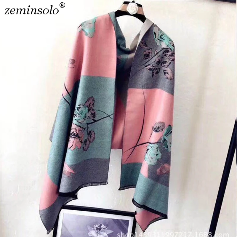 

Za Shawls Scarves For Women Thicken Warm Pashmina Cashmere Scarf Autumn Winter Oversize Soft Scarf Shawl Multipurpose Blanket