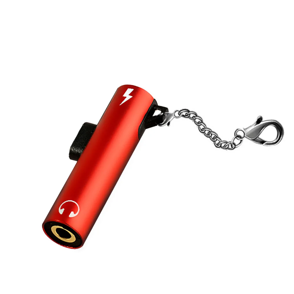 Для Lightning/3,5 мм аудио адаптер AUX зарядный преобразователь для наушников для iPhone X XS Max 8 Plus разветвитель для наушников(N0920 - Цвет: Красный