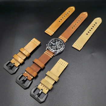 

Cow Leather Strap Vintage Handmade Watch band 22mm 24mm Watch Strap For Panerai Watch Bracelet