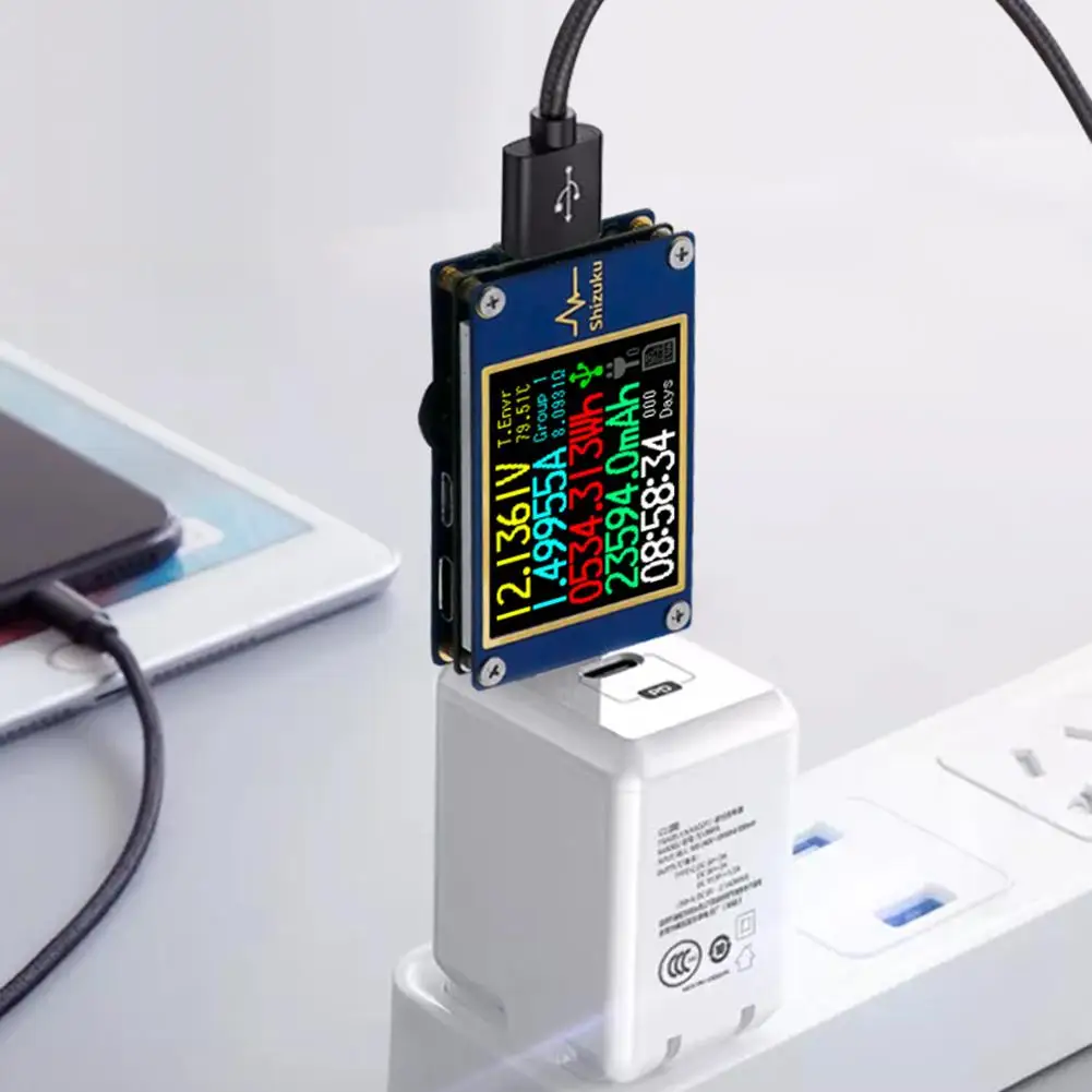 USB Meter Multifunctional Digital Color Display Tester Current Power Detector Reader PD Voltmeter Charging Data Cable | Инструменты