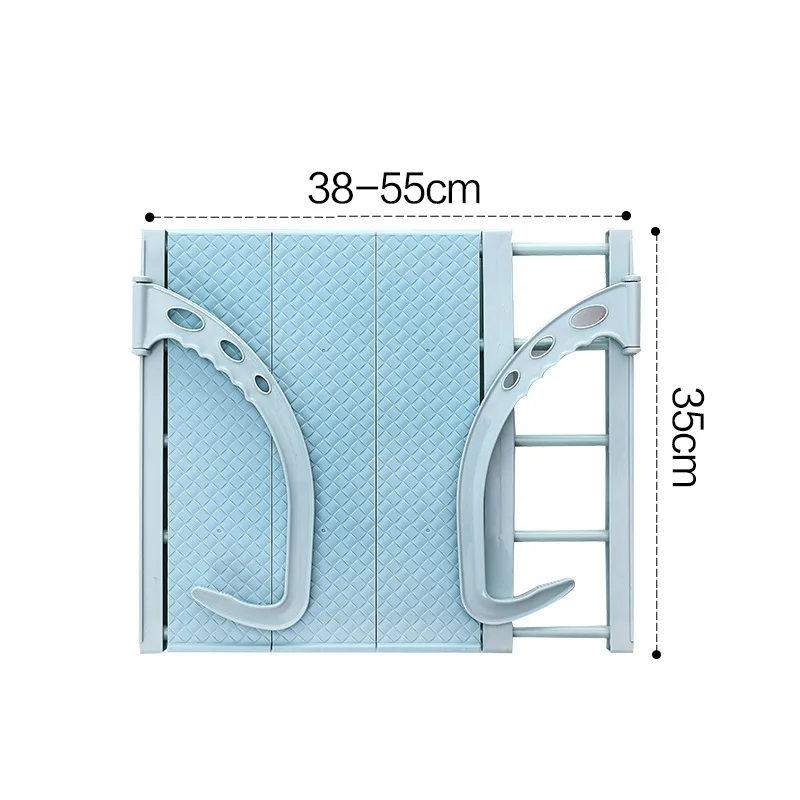 Многофункциональная домашняя подвесная вешалка, Регулируемая Складная полка для одежды, обуви, сушильных стеллажей, держатель, подставка для хранения цветов, Органайзер - Цвет: Blue-S