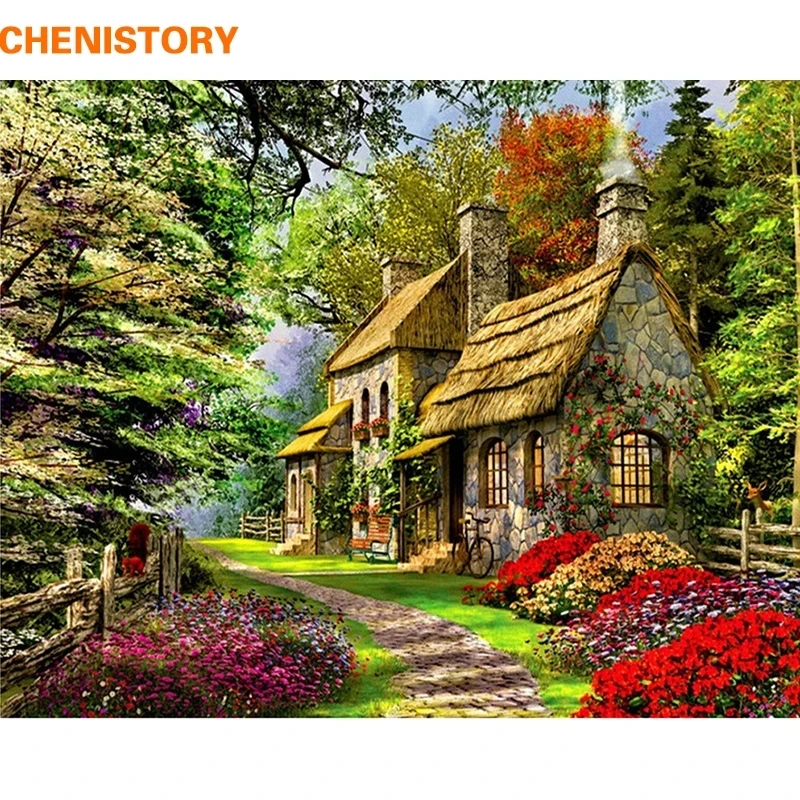 CHENISTORY Раскрашивание по номерам DIY бескаркасная Раскрашенная вручную картина маслом для домашнего декора 40x50