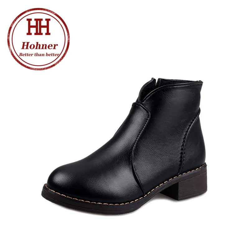 Womens Retro Flat Ankle Boots Round Head Martin Boots