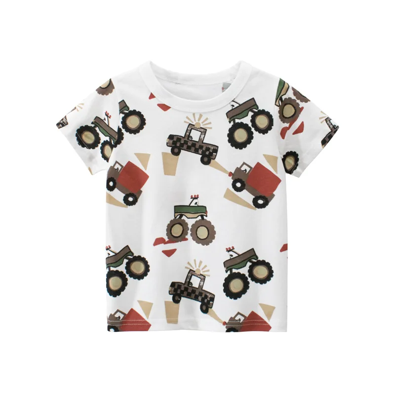 Baby Boys Clothes T-Shirts 1 2 3 4 5 6 7 8 Years Cotton Short Sleeve Car Bus Fire Truck Cartoon Kids Summer Clothing t shirt cotton t shirt kids t shirt