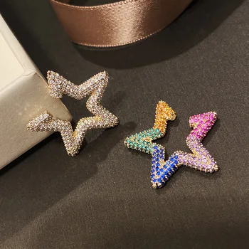 

Timeless Wonder Glam Zirconia Star Clip Earrings Without Piercing Women Jewelry Punk Earcuff No Hole Gothic Designer Top 2522