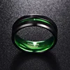 Tungsten steel ring flat single groove inner green 8mm width 100% genuine wedding band tungsten carbide 3