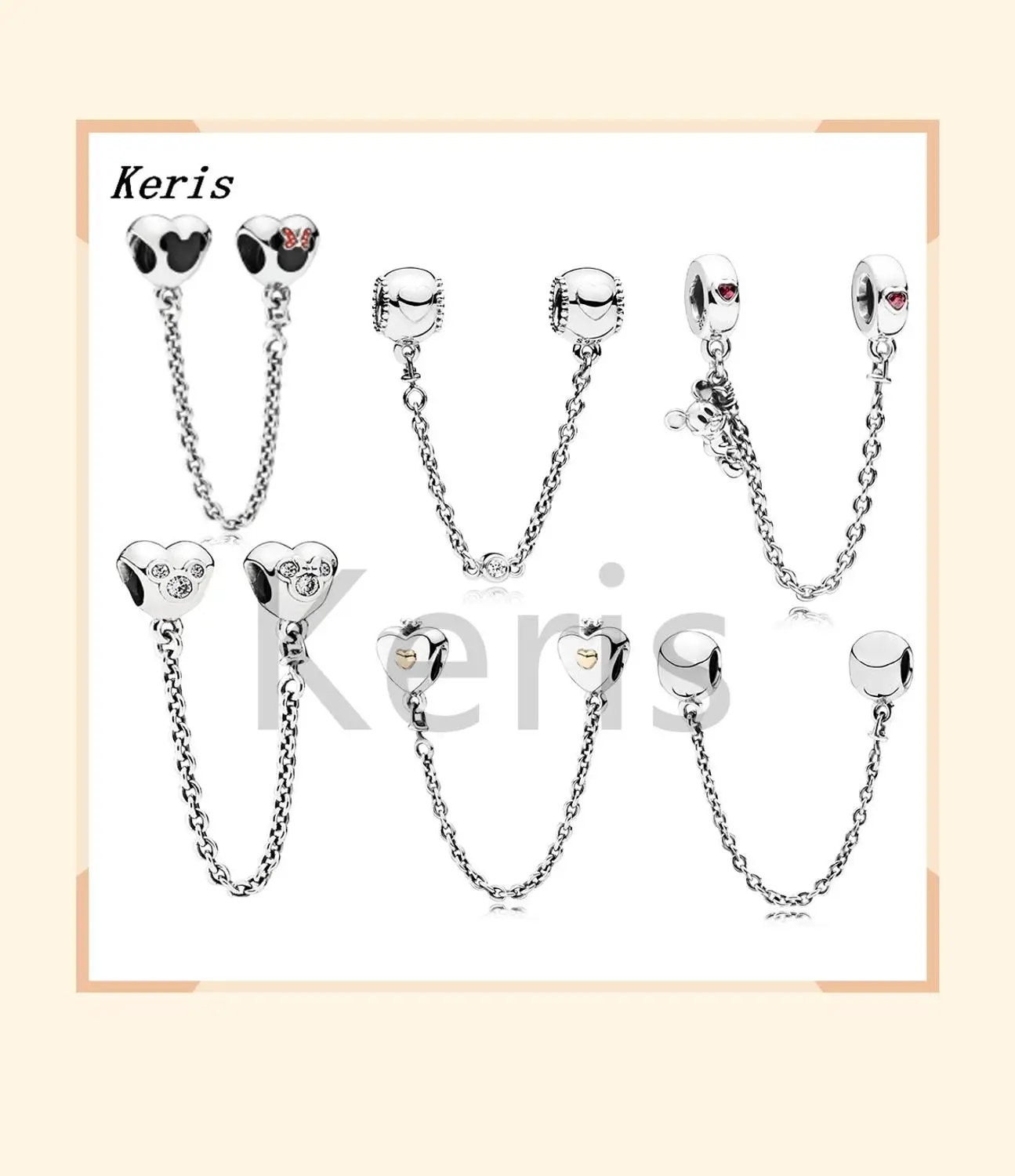 

High Quality Reproduction 1:1 100% 925 Sterling Silver Safety Chain Bracelet Beads Set Free Gift Package